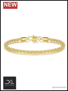 14K Gold Rope Chain Bracelet Women's
